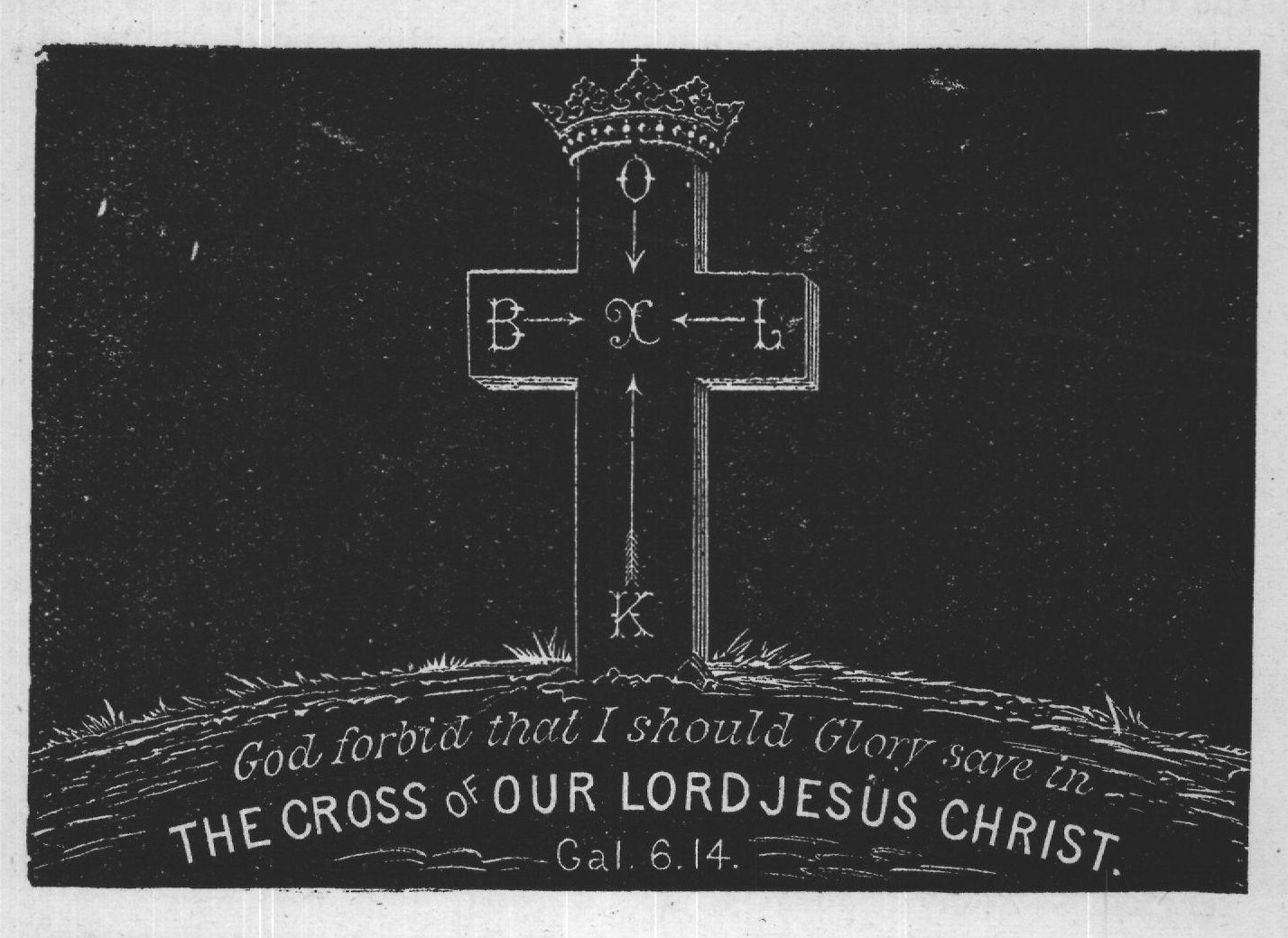 The cross here represented is surmounted with a crown, and