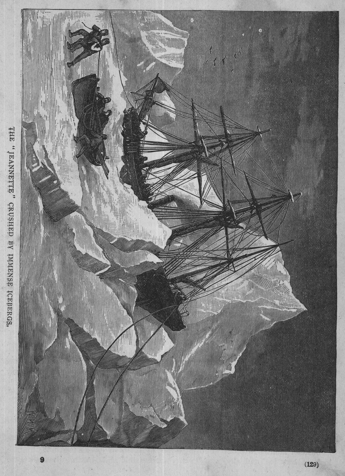 THE "JEANNETTE" CRUSHED BY IMMENSE ICEBERGS,