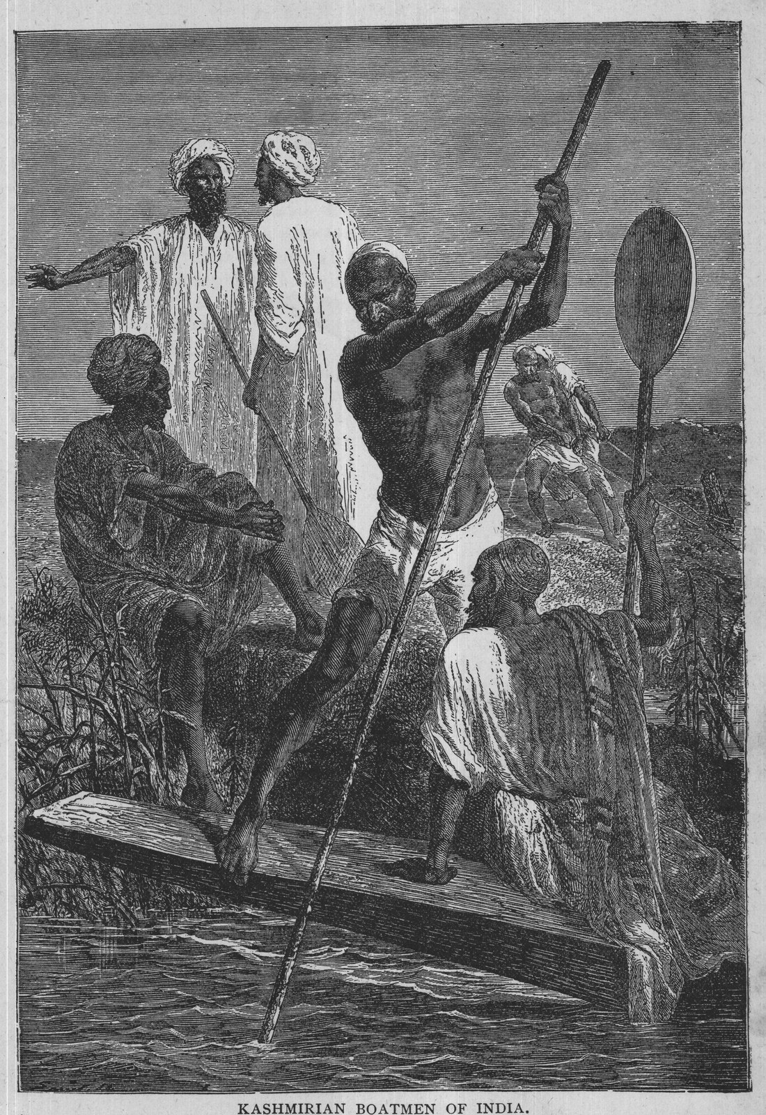 KASHMIRIAN BOATMEN OF INDIA.