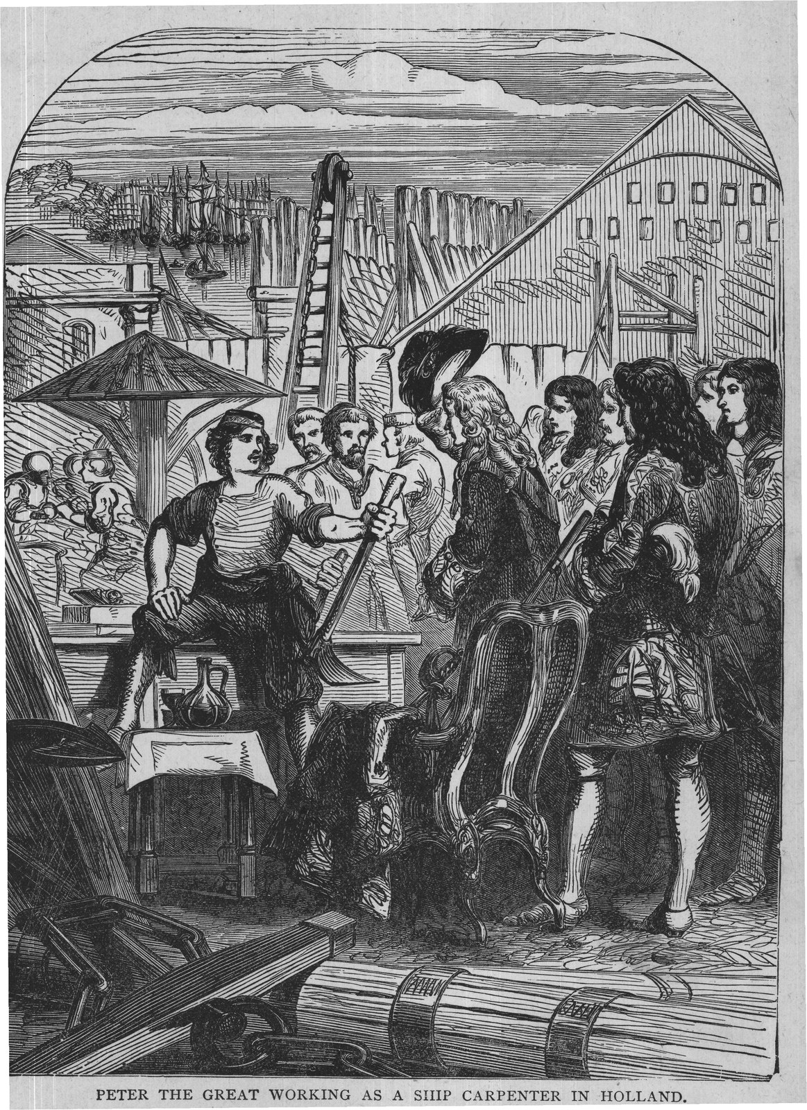 PETER THE GREAT WORKING AS A SIIIP CARPENTER IN HOLLAND.