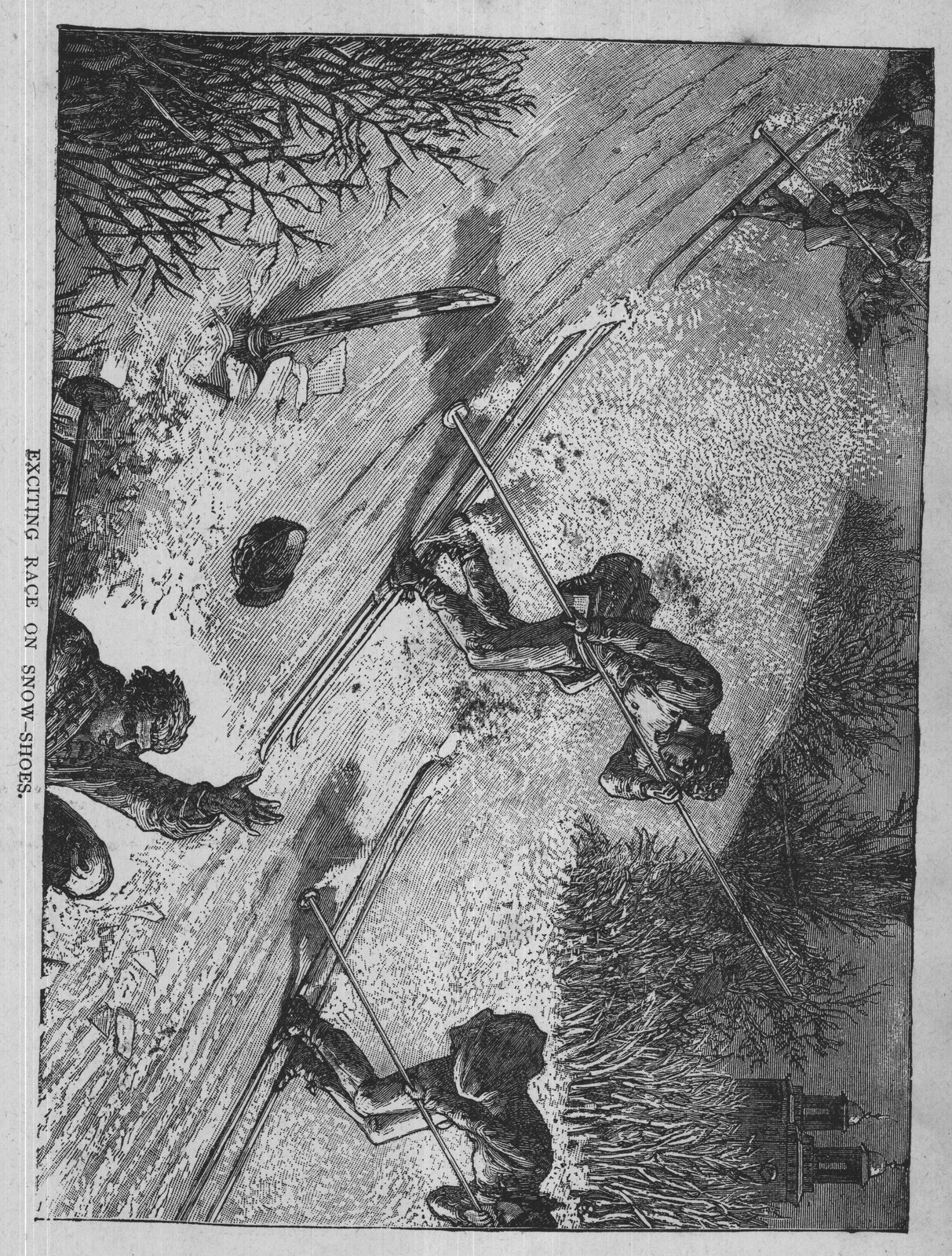 EXCITING RACE ON SNOW-SHOES.