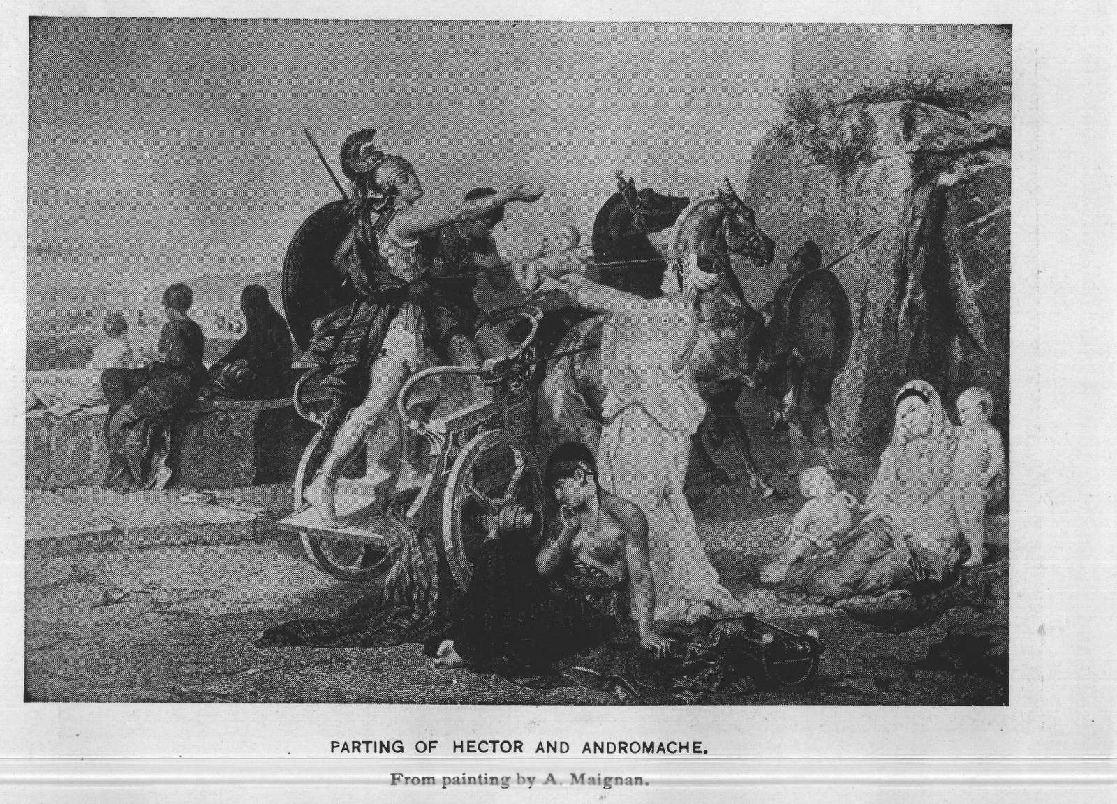 The parting of Hector and Andromache — from the painting by A. Maignan