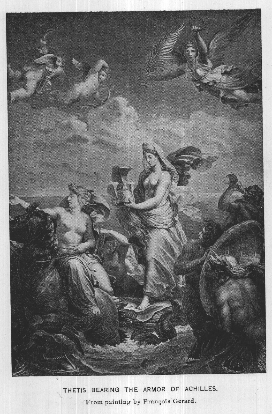 Thetis bearing the armor of Achilles — from the painting by François Gérard