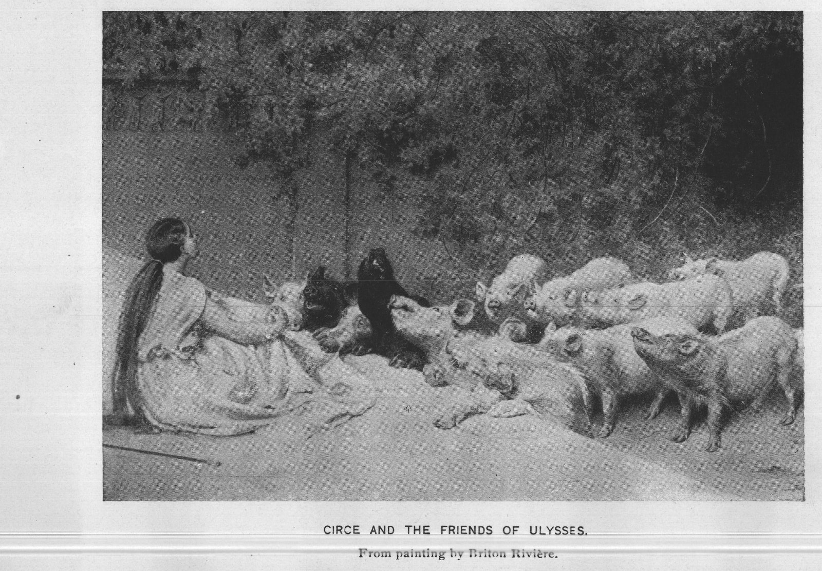 Circe and the friends of Ulysses — from the painting by Briton Rivière