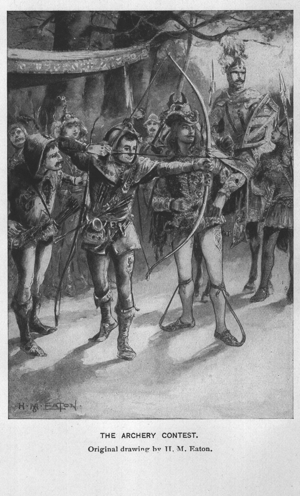 The archery contest — original drawing by H. M. Eaton