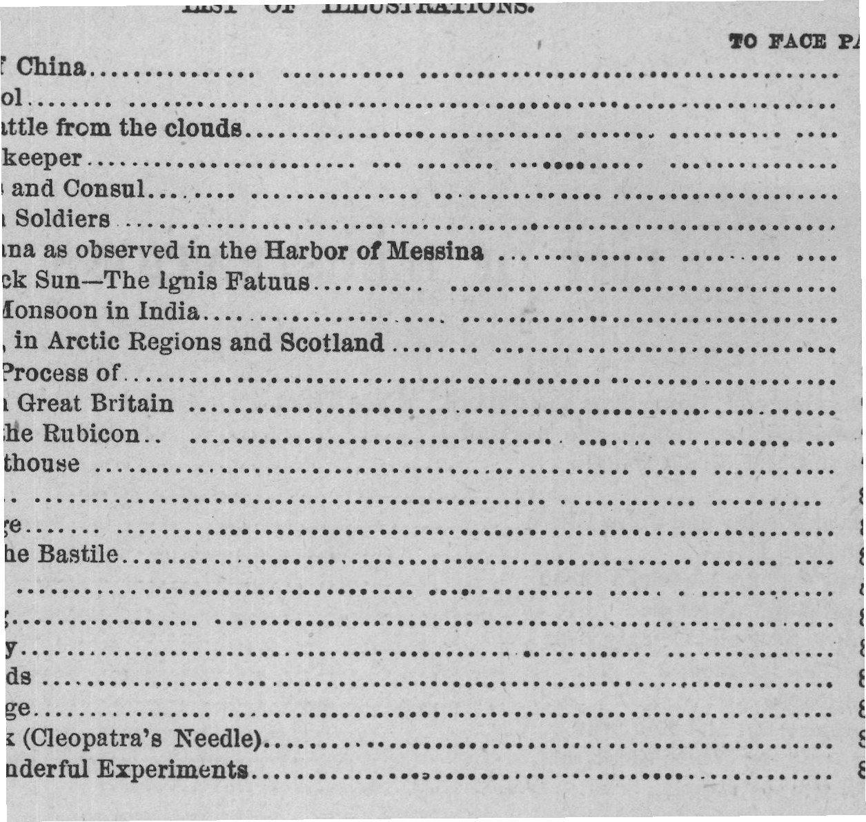List of Illustrations (Emperor of China) — from Wonders and Curiosities (1883)